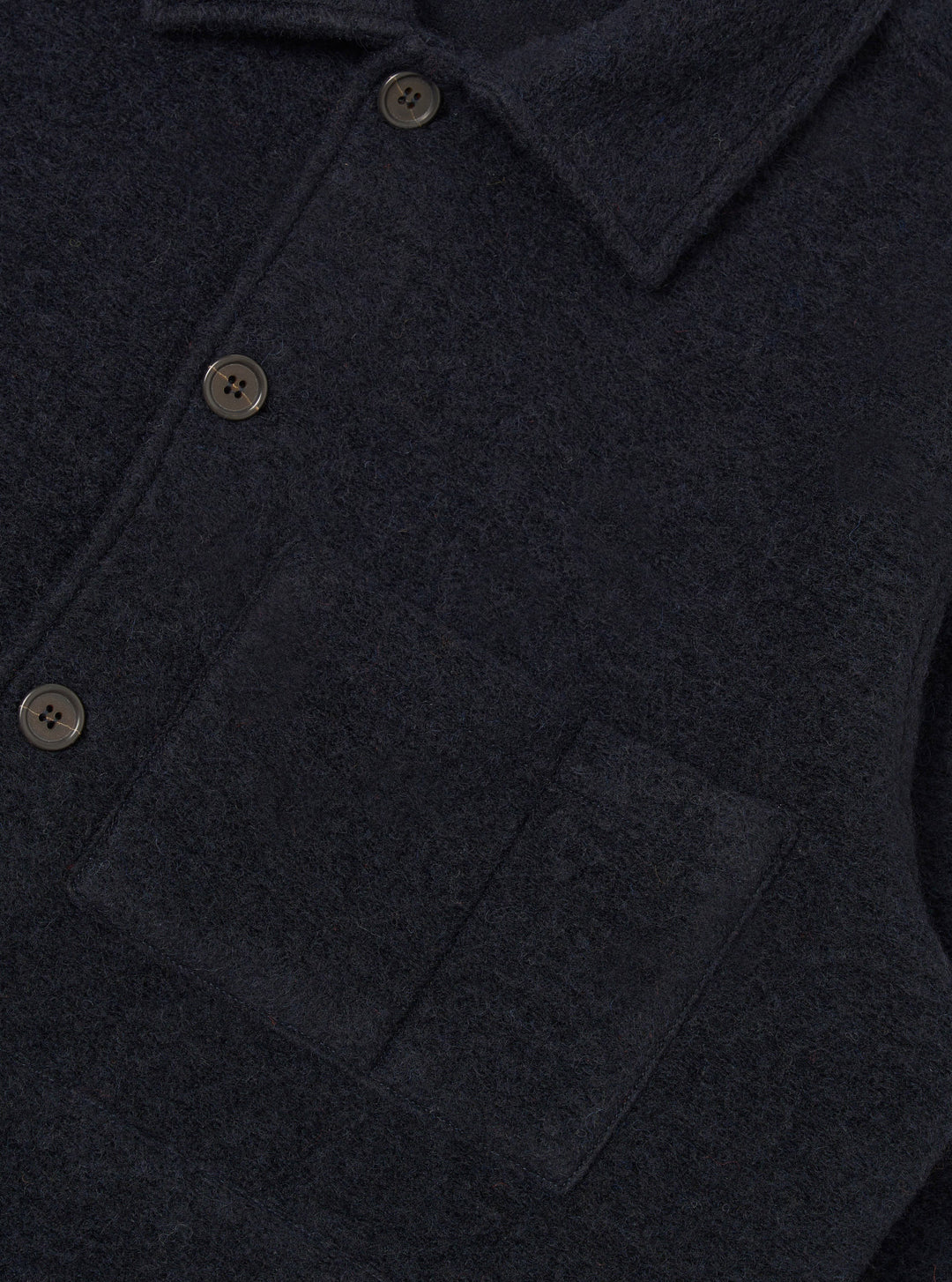 Universal Works Uniform Jacket Wool Fleece Navy Blu - foto 6