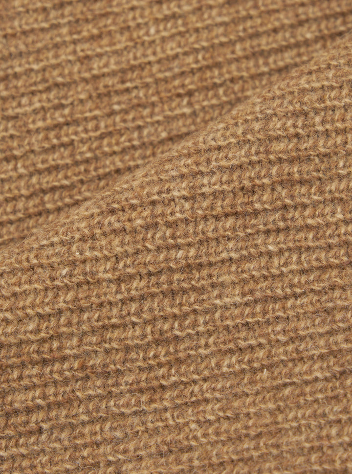 Universal Works Zip Cardigan Eco Wool Tawny Marrone - foto 4