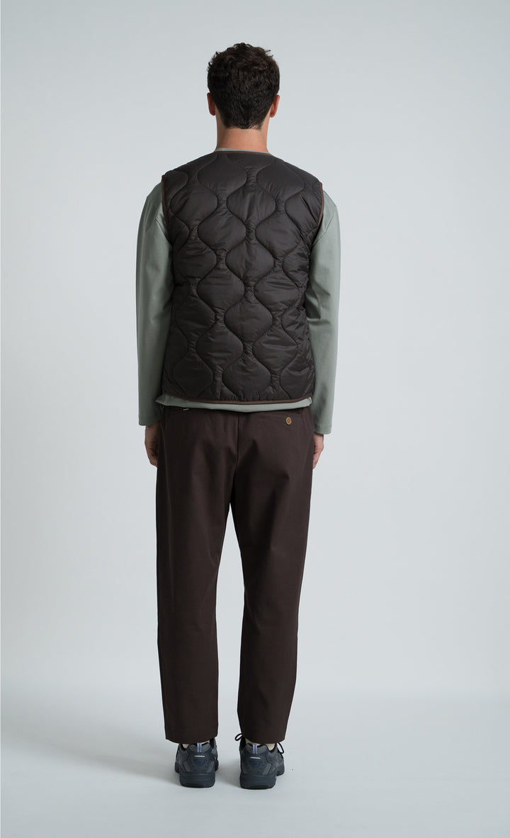 Wooden Gilet Rail Zip Moro Marrone - foto 4