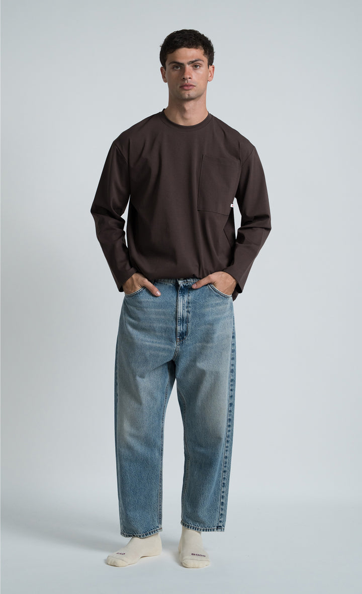 Wooden Jeans Japan Square Pocket Marble Ice Blu - foto 3